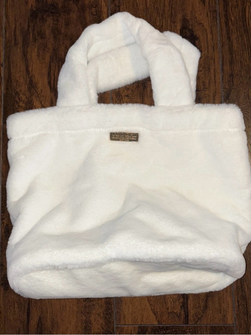 Carolina herrera good girl White Plush Tote Bag - Soft Faux Fur